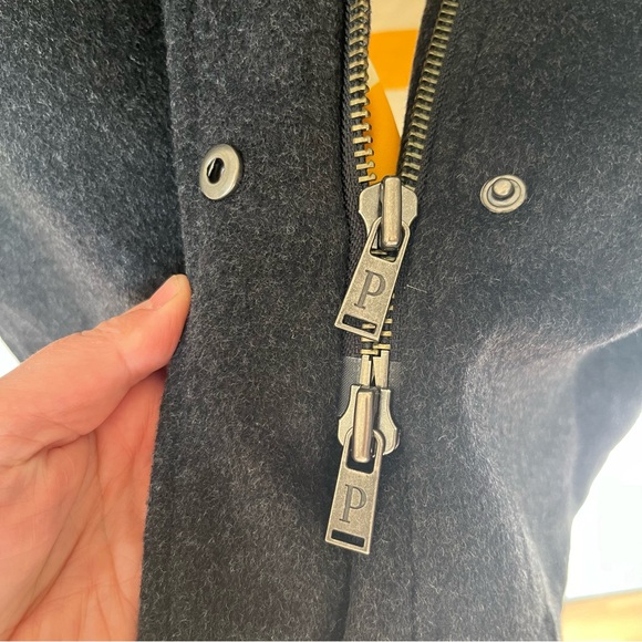 Pendleton Wool Pea Coat Charcoal Gray Zip Long Winter Jacket Fall - Picture 6 of 14